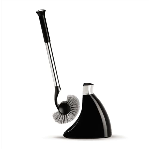 Image of simplehuman Toilet Brush with Caddy Stainless Steel, Black