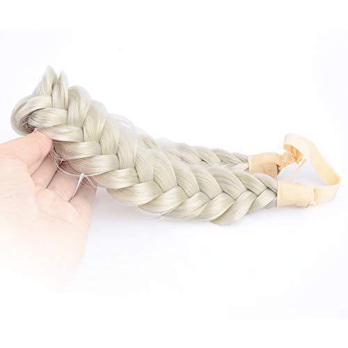 Gledola Messy Synthetic Hair Braided Headband Classic Chunky Wide Plaited Headband for Women Girl Beauty (Light Ash Blonde)