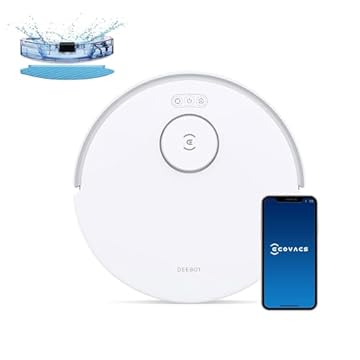 ECOVACS DEEBOT N20 Robot Aspirapolvere, 8000 Pa Robot Lavapavimenti e Aspirapolvere, Spazzola Antigroviglio, 300 Minuti di Esecuzione, Arrampicata da 20 mm, Pianificazione Intelligente del Percorso