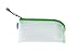 HERMA 20004 Bolso de cosméticos con cremallera, transparente (23 x 11 cm) neceser pequeño para teléfono móvil, cable de carga, líquidos, bolígrafos, llaves, estuche de viaje con cremallera en verde