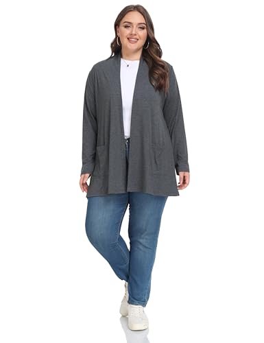 Image of Shiaili Long Plus Size Cardigans for Women Easy to Wear Open Front Clothing