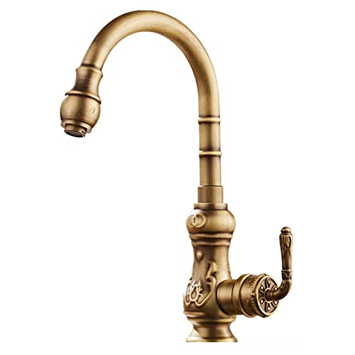 Robinet de cuisine en laiton antique HJMMHX au design retro haut de gamme