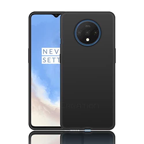 Image of Case Creation Compatible with Oneplus 7T 2021 Back case, Oneplus 7T Slim Flexible Smart Look case with 360 Camera All Angle Protection (Pure Black)