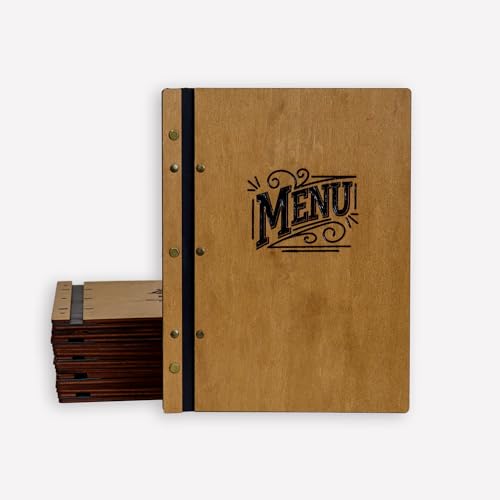 Inko Horeca - Pack of 10 pcs Wooden Menu Holder 11.8 х 9 inch - Menu Book for Restaurant - Hard Folding Menu Covers - Wooden Cafe Menu Folder Book for Bar - Bar Menu Sign (Oak)