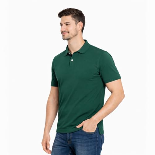 Image of Cotton Polo T-Shirt for Men | Solid Color Regular Fit Collar Neck T-Shirt