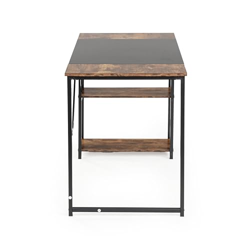 FurnitureR - Escritorio para habitación Infantil, 120 x 60 cm, Estructura metálica de Madera, Grandes Espacios de Almacenamiento, estantes Laterales prácticos-2 Niveles de Ajuste de Altura, para - imagen 4