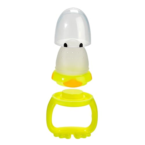 Image of Melii Silicone Duck Fresh Food Feeder and Teether - 2 Pack Baby Fruit Food Feeder to Safely Introduce Fresh or Frozen Food Silicone Feeder for Babies 3m+
