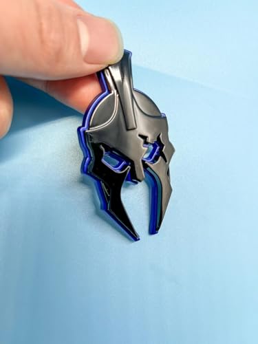 Image of 2Pcs Custom Gladiator Emblems Car Badge Left Right Side Sticker Compatible with Jeep Wrangler JL JK Gladiator Universal Car Vehicle, Truck, Motorcycle (Black Blue Line)