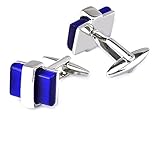 YAHOYA Gemelos de Camisa de joyería para Regalo de Hombre Botones de puño de Marca Eslabón de puño Azul Top abotoaduras Gemelos Invitados