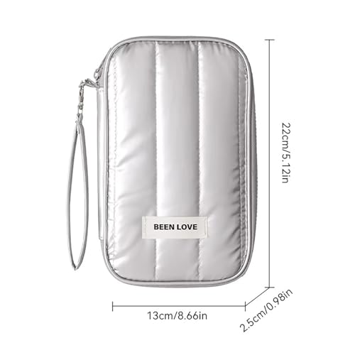 Image of House of Quirk Travel Passport Pouch - Lightweight Anti-Theft Passport Organizer & Card Holder, Double-Layer Secure Case for Passport & Travel Documents (Silver)