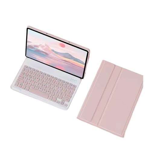 Funda teclado Honor X9 Pro de 11.5 pulgadas de cuero rosa con teclado desmontable inalámbrico