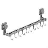 Ganchos de pared multifuncionales con ventosas para utensilios de cocina, solución de almacenamiento extraíble (50 cm)