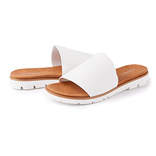 Aro Lora Damen Pantolette Leder Schlappen Frauen Sommer Hausschuhe Dusche...