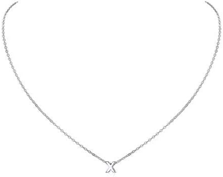 Initial A-Z Letter Choker Necklace for Women 925 Sterling Silver/Gold Plated Monogram Name Jewelry 16+2 Inch Extend Chainwith Gift Box