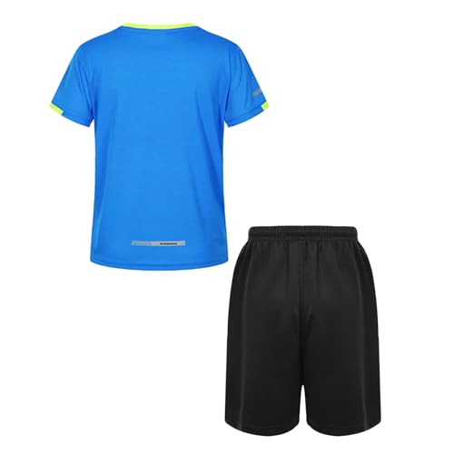 Kids Boys Girls Piece Tracksuit Gym Workout Sportwear Moisture Wicking Tshirts With Sport Shorts Set