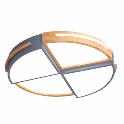 AWEITG Lámpara empotrable de techo, lámpara minimalista madera 48W 3360LM, 3000K/4500K/6500K, moderna 19,7 pulgadas for armario, dormitorio, pasillo, baño(Natural Gray,23.6in)