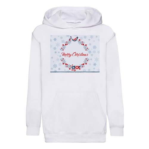 Sweat à capuche enfant Merry Christmas en coton premium pour les fêtes de Noël