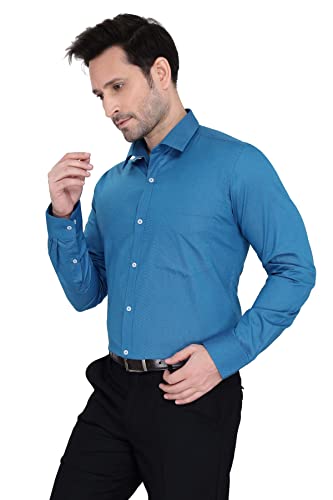 Image of Faubourg Cotton Blend 5377-5382 Men's Solid Plain Full Long Sleeve Slim Fit Formal Shirt