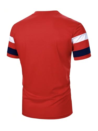 Image of RoseSeek Men's Color Block Short Sleeve Tee Shirts Casual Crewneck T Shirt Trendy Summer Tops