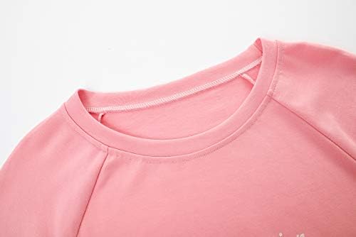 KINYBABY Girls Cotton Pajama Sets Cute Solid Flower Pattern Long Sleeve Sleepwear 2 Piece Sleep Shirt and Pants 4
