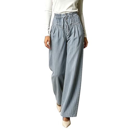 Jeans taille haute cloche femme idéal pour vos vacances et séances de jogging décontractées