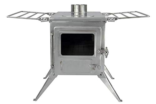Winnerwell Nomad Large Tent Stove | Portable Wood Burning Stove for Tents, Shelters, and Camping | 1500 Cubic Inch Firebox | Precision Stainless Steel Construction | Includes Chimney Pipe