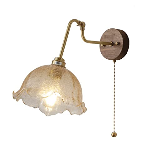 Lustre en noyer et laiton réglable pour un salon raffiné