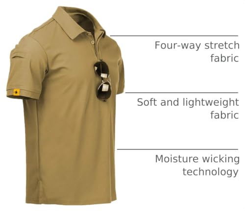 Image of ZITY Mens Polo Shirt Short Sleeve Sports Tactical T-Shirt Athletic Golf Polos Daily Casual Stylish Collared Shirts for Men