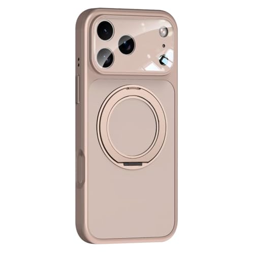 Coque antichoc iPhone 17 Pro Max or avec anneau de support et protège objectif photo
