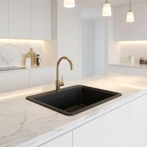Évier de cuisine en granit graphite résistant aux rayures et taches