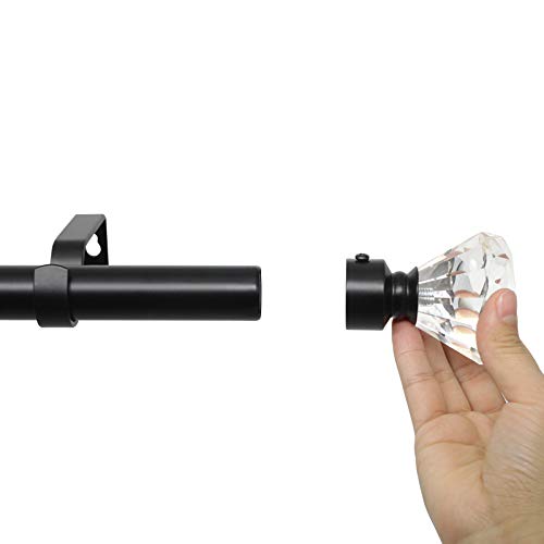image for knobelite (4 Pack) Black 1 Inch Diameter Adjustable Drapery Rod Set, A