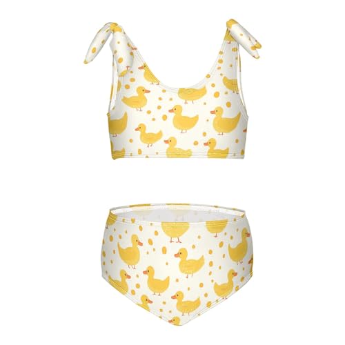 Wusikd Yellow Duck Girls Swimsuits Two Piece Dots Swimwear Bikini Set for for Girls Size 3T