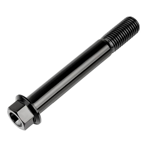 Image of Titanium Bolt M12 30 35 40 45 50 55 60 65 70 75 80 85 90mm Hex Small Flange Head for Motorcycle Car Modification Pack of 4 (M12x90mm Pitch 1.25, Black)