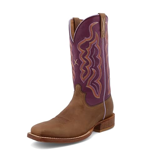 Twisted X Women's 11" Tech X Boots - Comfortable Casual Western Boots for Women, Ginger & Vintage Violet, 7 Wide