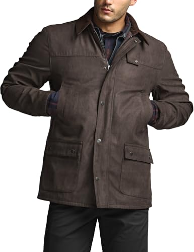 CQR Men's Flannel Lined Shirt Jackets, Long Sleeved Rugged Plaid Cotton Brushed Suede Shirt Jacket2