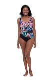 Great Lengths Women's Wrap Sash Tank One Piece Swimsuit, Costa Maya, 14