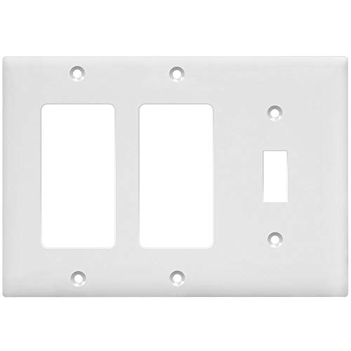 Topgreener Digital Astronomic Timer Switch, 7-Day Programmable Sunrise Sunset, Single-Pole Or 3-Way/Combination Toggle Light Decorator Switch Wall Plate, Size 3-Gang 4.50" X 6.38", Polycarbonate Therm #TOP4