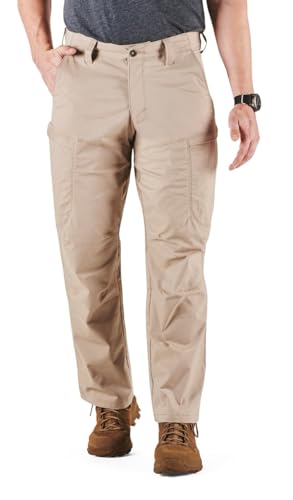 5.11 Tactical Men's Apex Pants, Regular Fit, Gusseted, 10 Pockets, Style 74434ABR, Khaki, 34W x 30L
