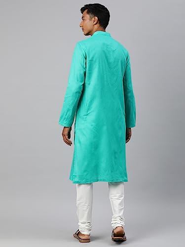 Image of Manthan Men's Cotton Solid Traditional Kurta Set