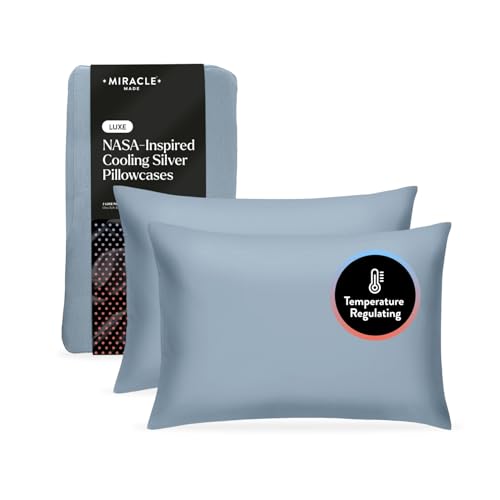 New and Improved Cool IT™ Pillow Cases - 2 Pack in Slate Blue, Standard Size - Silver-Infused 300-Thread-Count Fabric