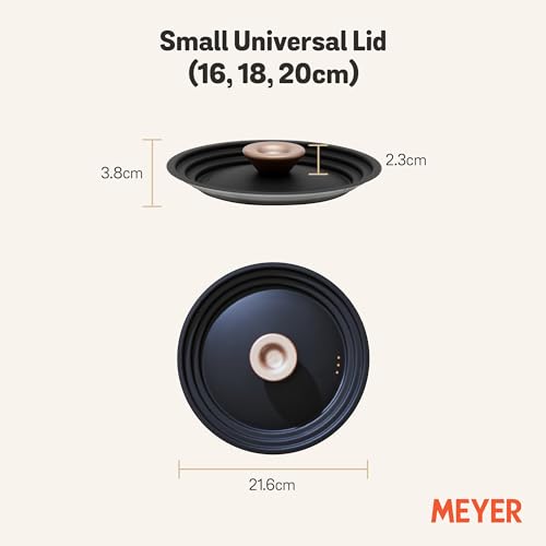 Image of Meyer Accent Series Stainless Steel Universal Pots and Pan /Cookware Lid, Small, Matte Black