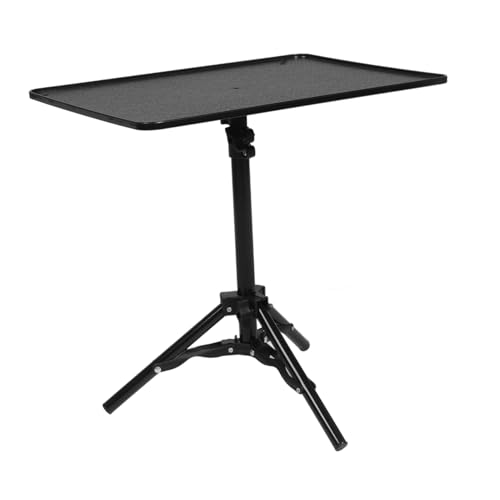 YARNOW Support Projecteur Portable Réglable Hauteur 55cm avec Plateau Triangulaire Stable pour Table de Chevet et Bureau – Trépied Compact Multifonction pour Projecteur et Ordinateur