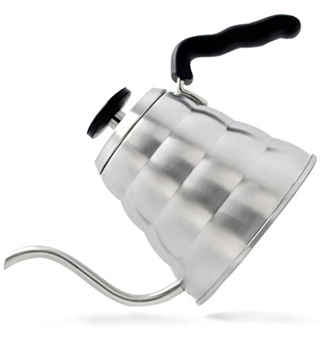 Pour Over Coffee Kettle with Thermometer - Gooseneck Drip Stainless Steel Stovetop Teapot (1.2L)