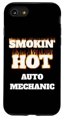 Smokin' Hot Auto Mechanic Burning Fire �L�����A �v���t�F�b�V���i�� �X�}�z�P�[�X iPhone SE (2020) / 7 / 8 �p