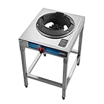 Low Pressure Single Burner Propane Stove, Stainless Steel Commercial Wok Range Propane Burner, Outdoor Gas Stove, Excluding Regulator and Wire Braided Hose