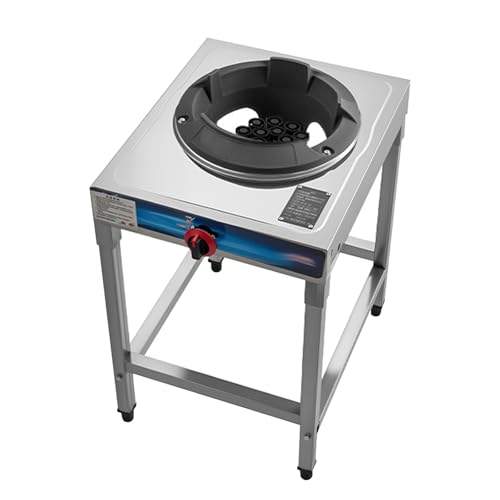 Rechaud Gaz Propane Basse, Bruleur Gaz Propane Professionnel en Acier Inoxydable pour Wok, Réchaud a Gaz Extérieur (régulateur et Tuyau Tressé Non Inclus)
