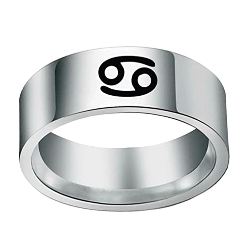 Image of Unisex 12 Zodiac Sign Statement Ring | Stainless Steel, Constellation Hip Hop, Horoscope Astrology Jewelry, Birthday Gift