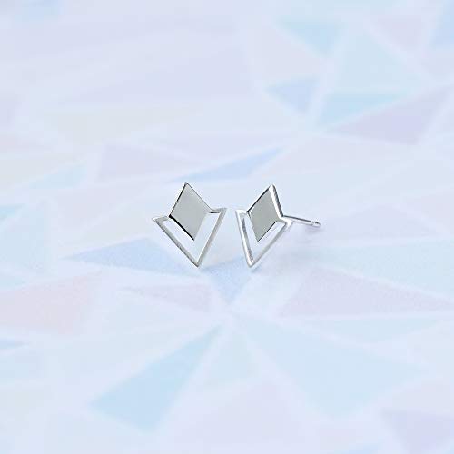 Boma Jewelry Sterling Silver Geometric Diamond & Triangle Stud Earrings4