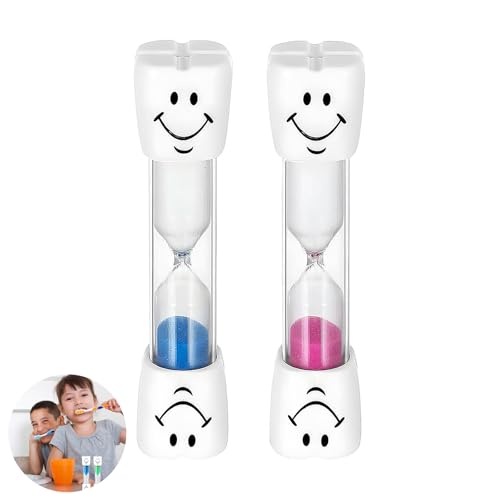 2 Stück Sanduhr Zähneputzen Kinder, Zahnputzuhr Kinder, Sanduhr 3 Minuten, für Küche, Zähneputzen, Zuhause, Büro Und Spiel-Timer(Rosa+Blau)
