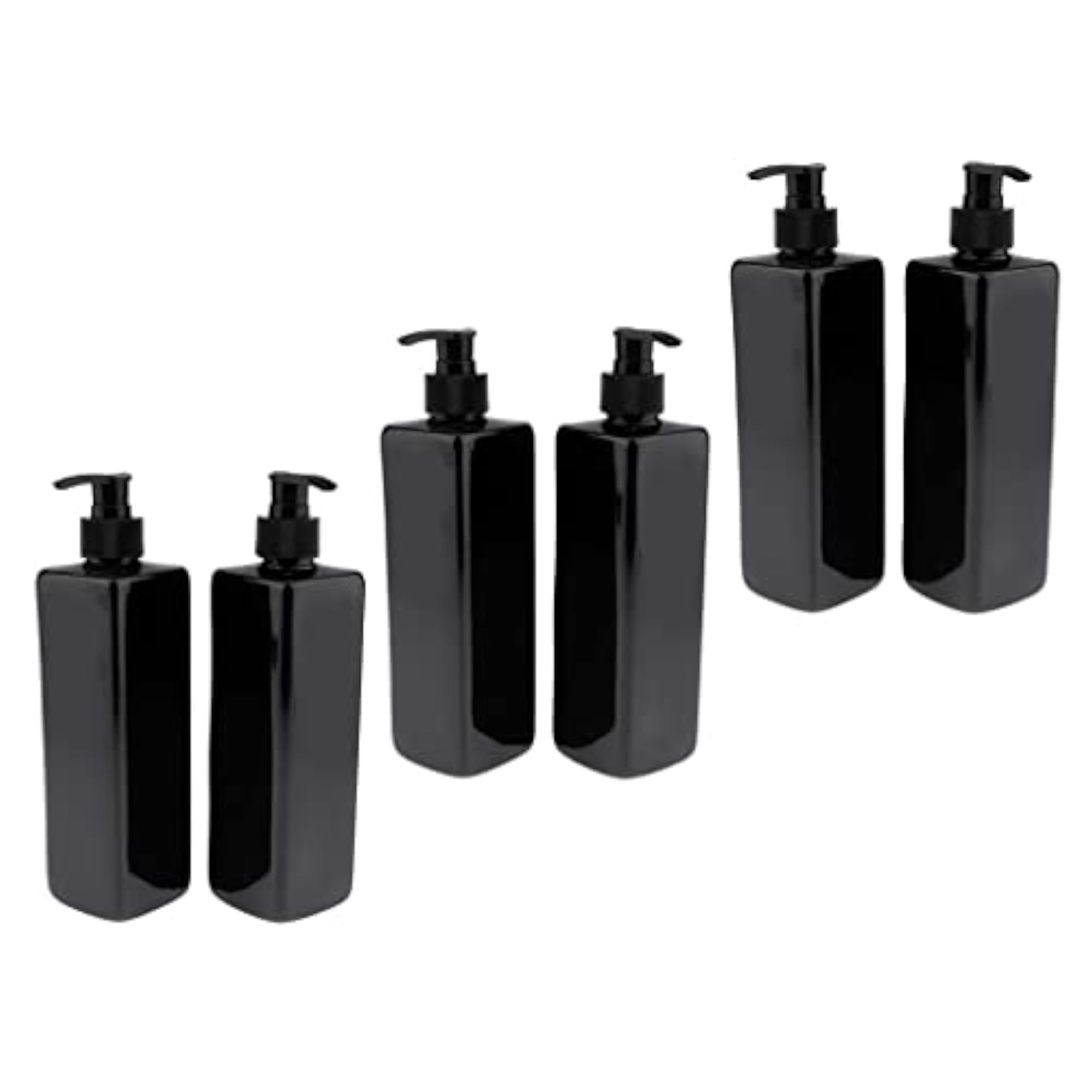 6Pcs Empty Plastic Shampoo Bottles with Lotion Pumps